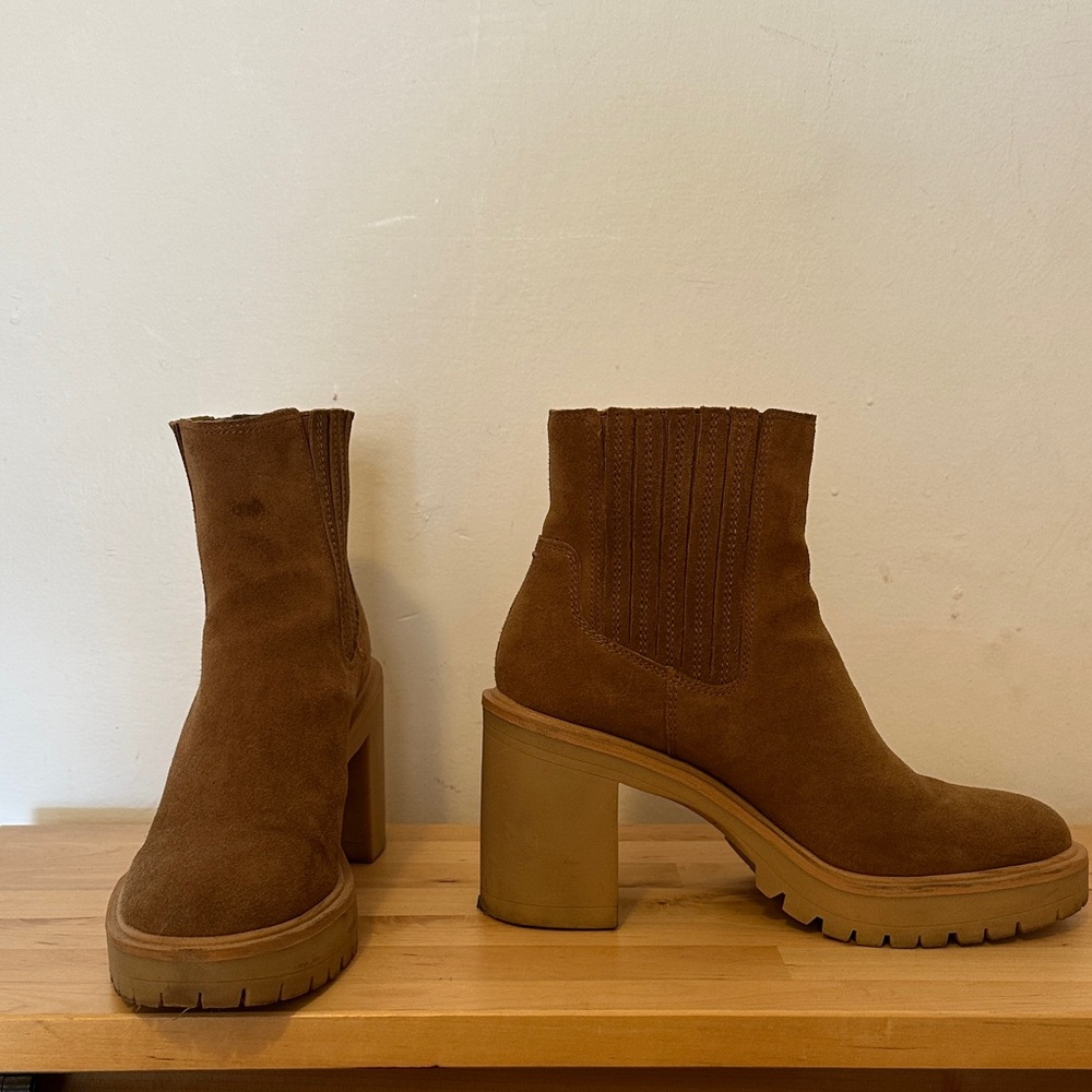 Dolce Vita Tan Suede Heeled Boots